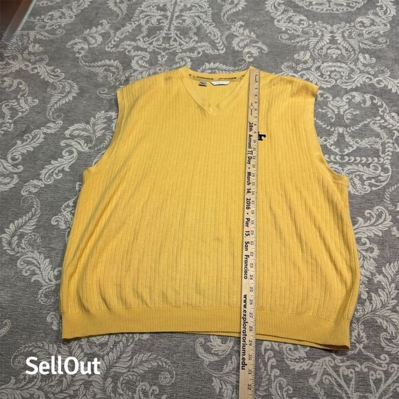 Cutter & Buck Men's Yellow Vintage Golf Sweater Vest Size XXL - Picture 4 of 8